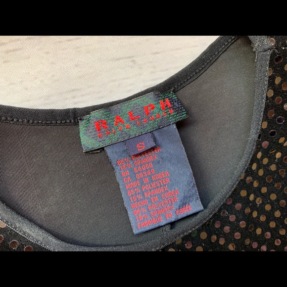 Small, Ralph Lauren, black velvet sequin dress - Picture 7 of 11